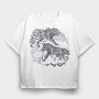Wolves From Norse Mythology Skoll Hati, Tricou Oversize Barbati (Unisex)