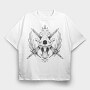 Wolf Skull And Swords, Tricou Oversize Barbati (Unisex)