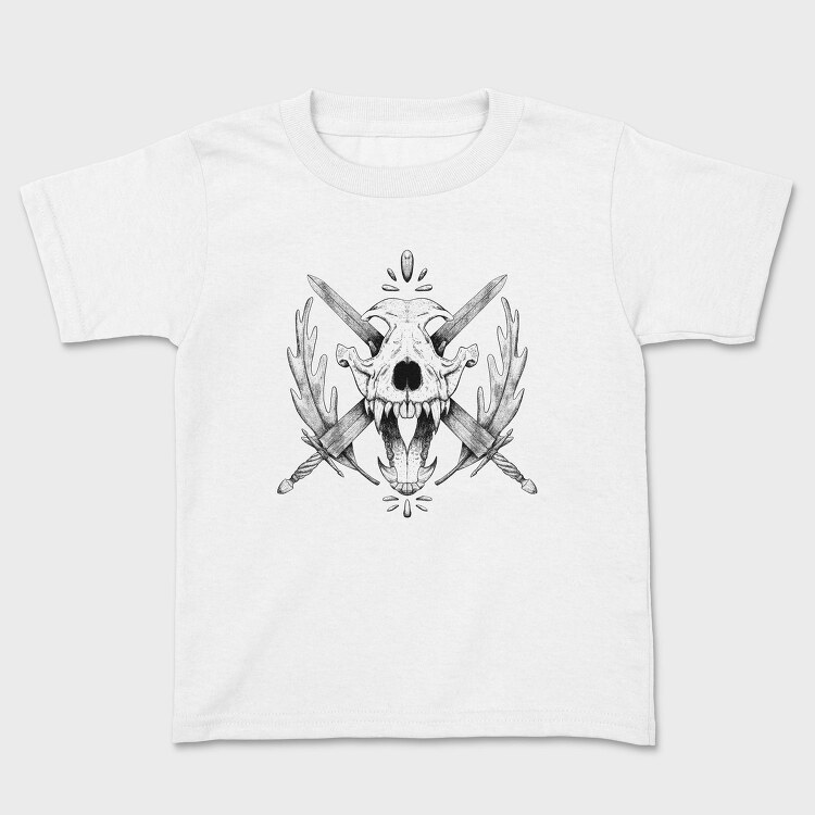 Wolf Skull And Swords, Tricou Copii