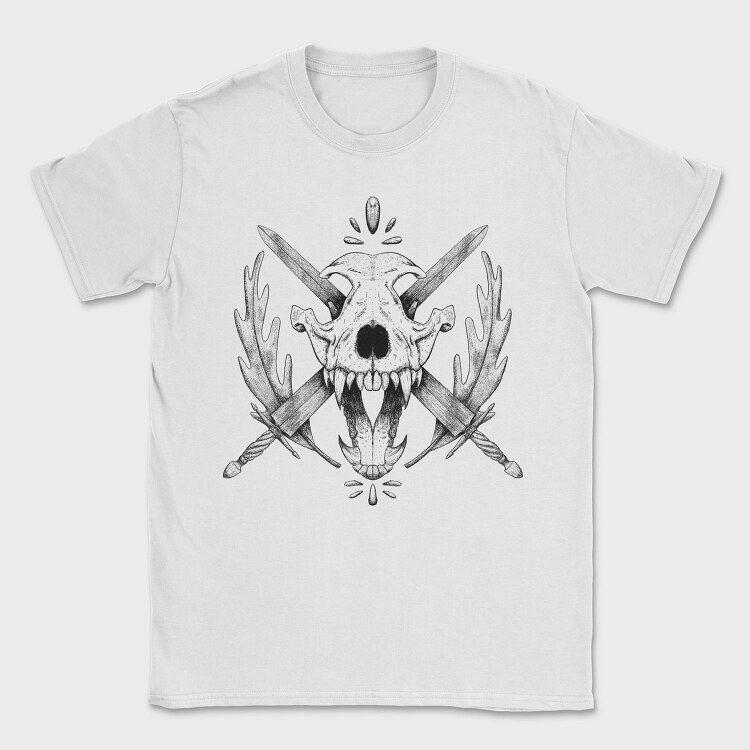 Wolf Skull And Swords, Tricou Barbati (Unisex)