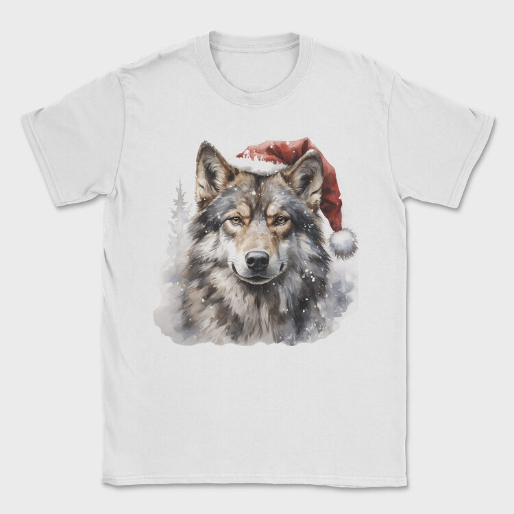 Wolf In Santa Hat Christmas Tote, Tricou Barbati (Unisex)