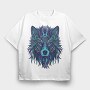 Wolf Illustration Color 001, Tricou Oversize Barbati (Unisex)