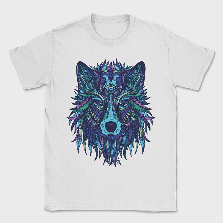 Wolf Illustration Color 001, Tricou Barbati (Unisex)