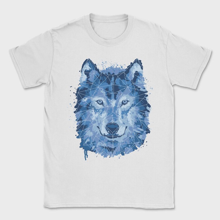 Wolf Animal Watercolor Polygon, Tricou Barbati (Unisex)