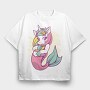 Mermaid Unicorn Sea Corn, Tricou Oversize Barbati (Unisex)