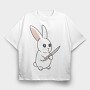 Menacing Psycho Bunny, Tricou Oversize Barbati (Unisex)