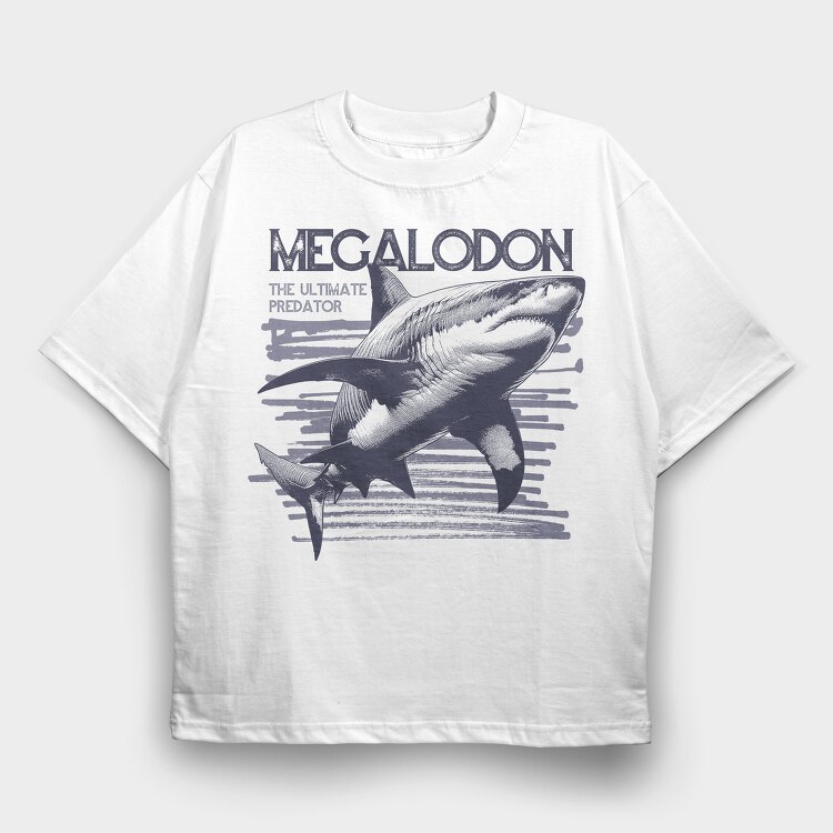 Megalodon Ultimate Predator, Tricou Oversize Barbati (Unisex)