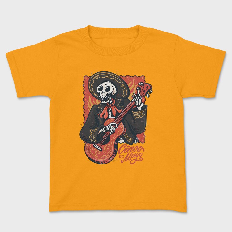 Mariachi Skeleton Cinco De Mayo Vintage, Tricou Copii