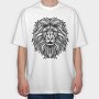 Mandala Lion Leon 001, Tricou Oversize Barbati (Unisex)