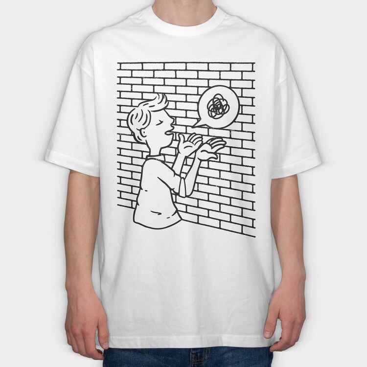 Man Talking To Wall, Tricou Oversize Barbati (Unisex)