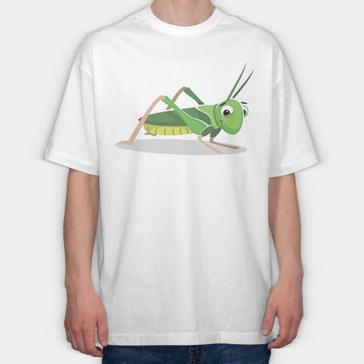 Grasshopper Grin, Tricou Oversize Barbati (Unisex)