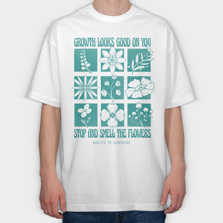 Growth Elements Floral Spring, Tricou Oversize Barbati (Unisex)