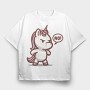 Grumpy Denial Unicorn No, Tricou Oversize Barbati (Unisex)