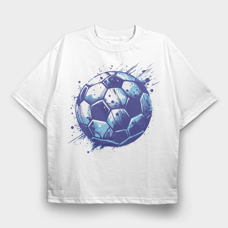 Grunge Soccer Ball Football, Tricou Oversize Barbati (Unisex)