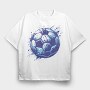 Grunge Soccer Ball Football, Tricou Oversize Barbati (Unisex)