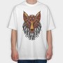 Mandala Fox Color 001, Tricou Oversize Barbati (Unisex)
