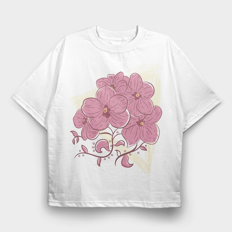 Grunge Triangle Flowers, Tricou Oversize Barbati (Unisex)