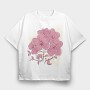 Grunge Triangle Flowers, Tricou Oversize Barbati (Unisex)