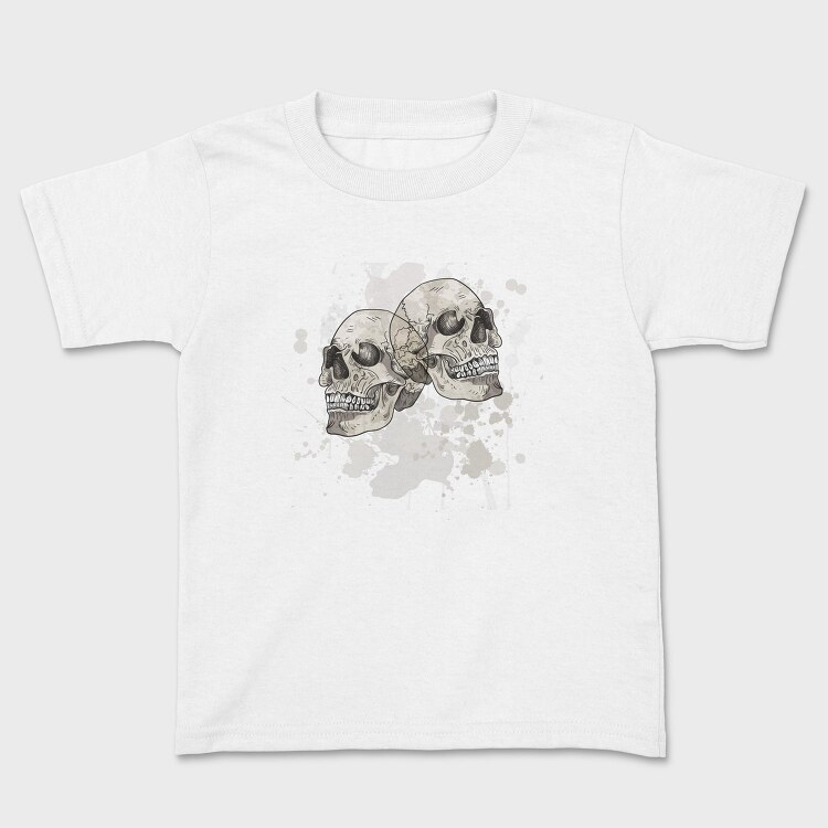 Grungy Skulls Halloween Emblem, Tricou Copii