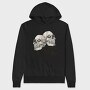 Grungy Skulls Halloween Emblem, Hanorac Oversize Barbati (Unisex)