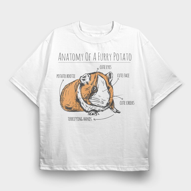 Guinea Pig Anatomy, Tricou Oversize Barbati (Unisex)
