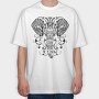 Mandala Elephant, Tricou Oversize Barbati (Unisex)