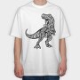 Mandala T Rex, Tricou Oversize Barbati (Unisex)