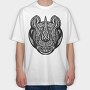 Mandala Rhino, Tricou Oversize Barbati (Unisex)
