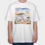 Majestic Wildlife Kilimanjaro Scene Mount Tote, Tricou Oversize Barbati (Unisex)