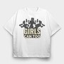 Gym Girls Can Too Quote Silhouette, Tricou Oversize Barbati (Unisex)
