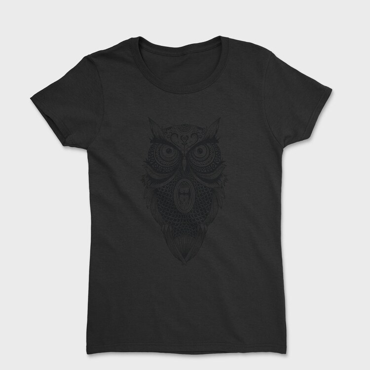 Mandala Owl Illustration 001, Tricou Femei