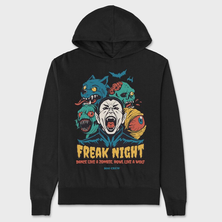 Halloween Monster Mash Freak Night, Hanorac Oversize Barbati (Unisex)