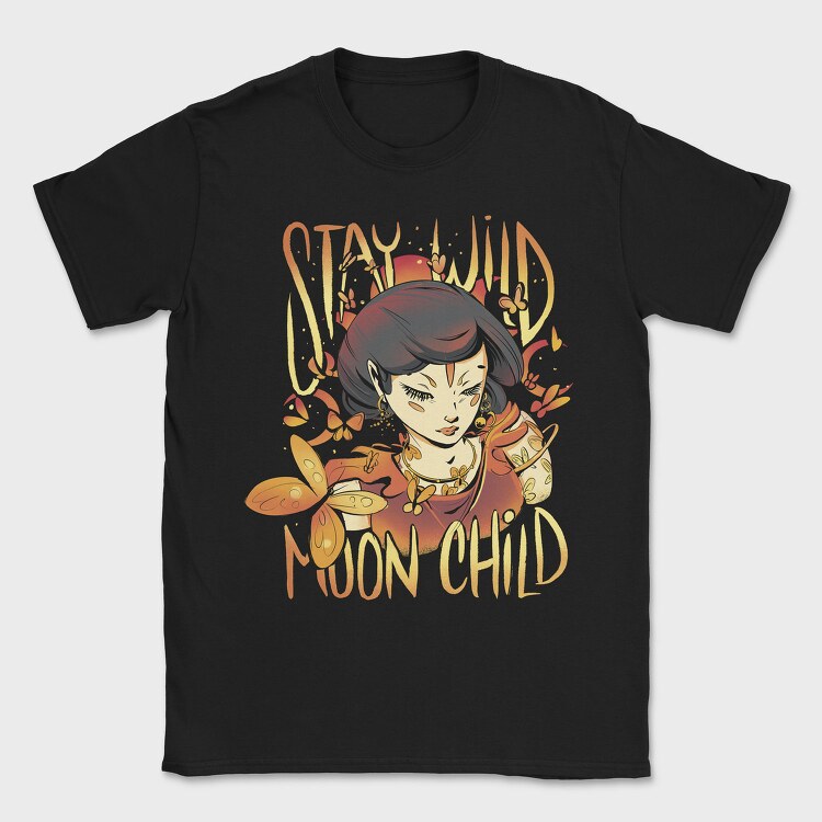 Magical Woman With Butterflies Moon Child, Tricou Barbati (Unisex)
