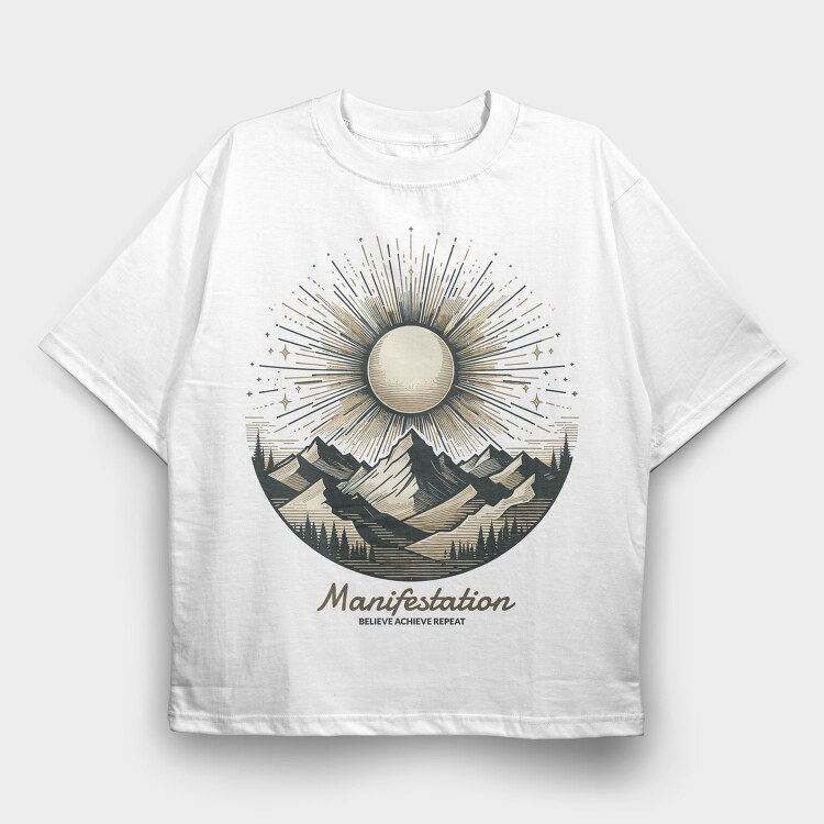 Manifestation Mountain, Tricou Oversize Barbati (Unisex)