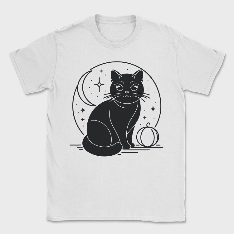 Halloween Mystical Black Cat, Tricou Barbati (Unisex)