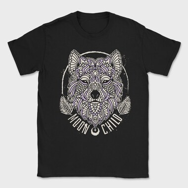Mandala Wolf Moon Child Tote, Tricou Barbati (Unisex)