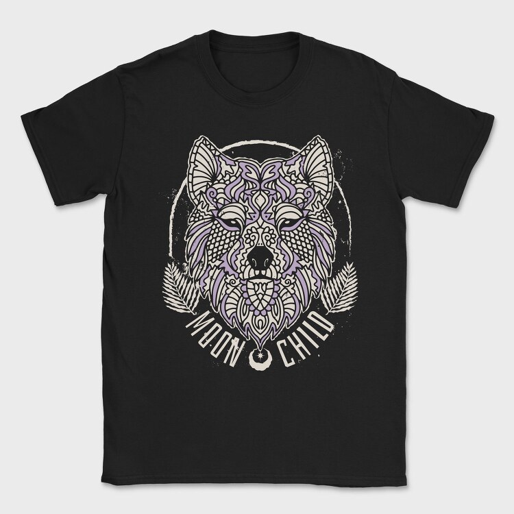 Mandala Wolf Moon Child Tote, Tricou Barbati (Unisex)