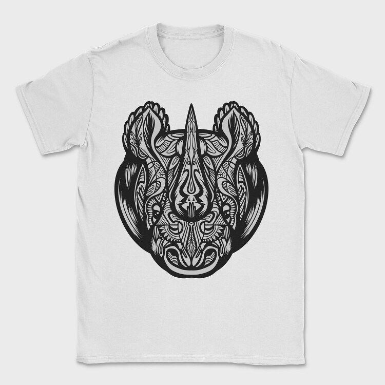 Mandala Rhino, Tricou Barbati (Unisex)
