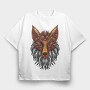 Mandala Fox Color 001, Tricou Oversize Barbati (Unisex)