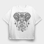 Mandala Elephant, Tricou Oversize Barbati (Unisex)