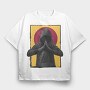 Man Praying In A Hood Realistic, Tricou Oversize Barbati (Unisex)