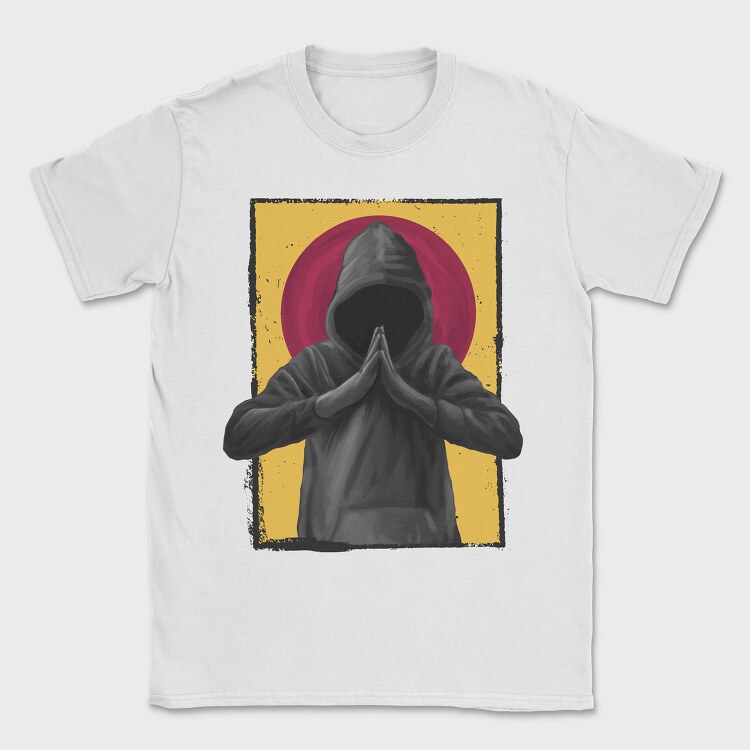 Man Praying In A Hood Realistic, Tricou Barbati (Unisex)