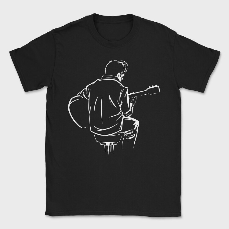 Man Playing Guitar Music Instrument Guitaris, Tricou Barbati (Unisex)