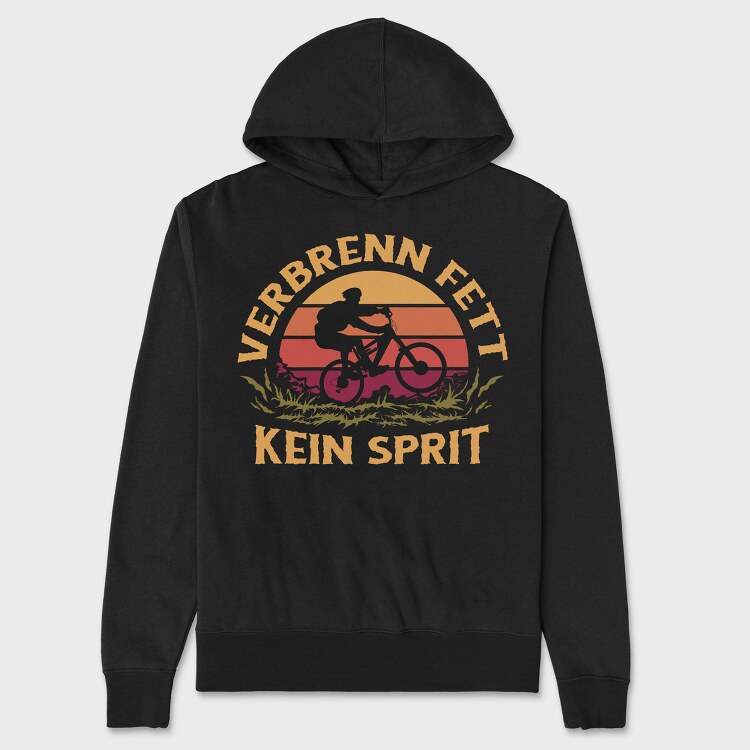 Man On Bicycle Mountain Bike Retro Sunset, Hanorac Oversize Barbati (Unisex)