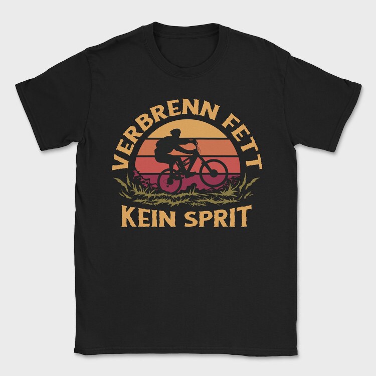 Man On Bicycle Mountain Bike Retro Sunset, Tricou Barbati (Unisex)