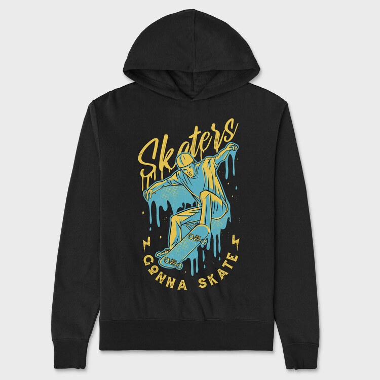 Man In Skateboard Quote Skaters Gonna Skate, Hanorac Oversize Barbati (Unisex)