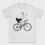 Man In Bicycle Eating Pizza Cyclist, Tricou Barbati (Unisex)
