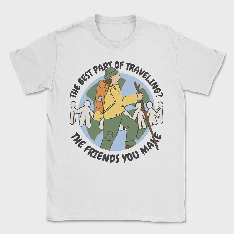 Man Hiking Over Planet Earth, Tricou Barbati (Unisex)