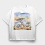 Majestic Wildlife Kilimanjaro Scene Mount Tote, Tricou Oversize Barbati (Unisex)