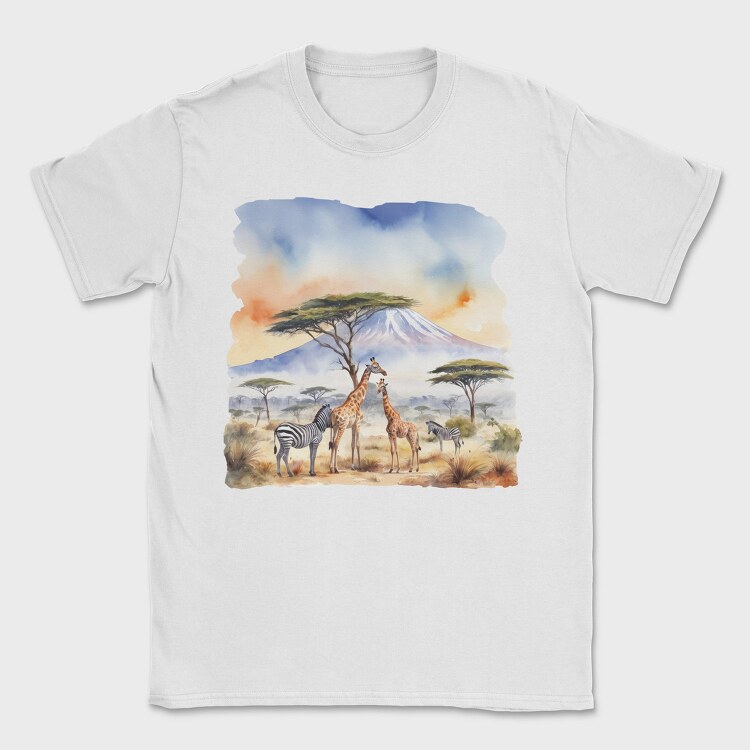 Majestic Wildlife Kilimanjaro Scene Mount Tote, Tricou Barbati (Unisex)
